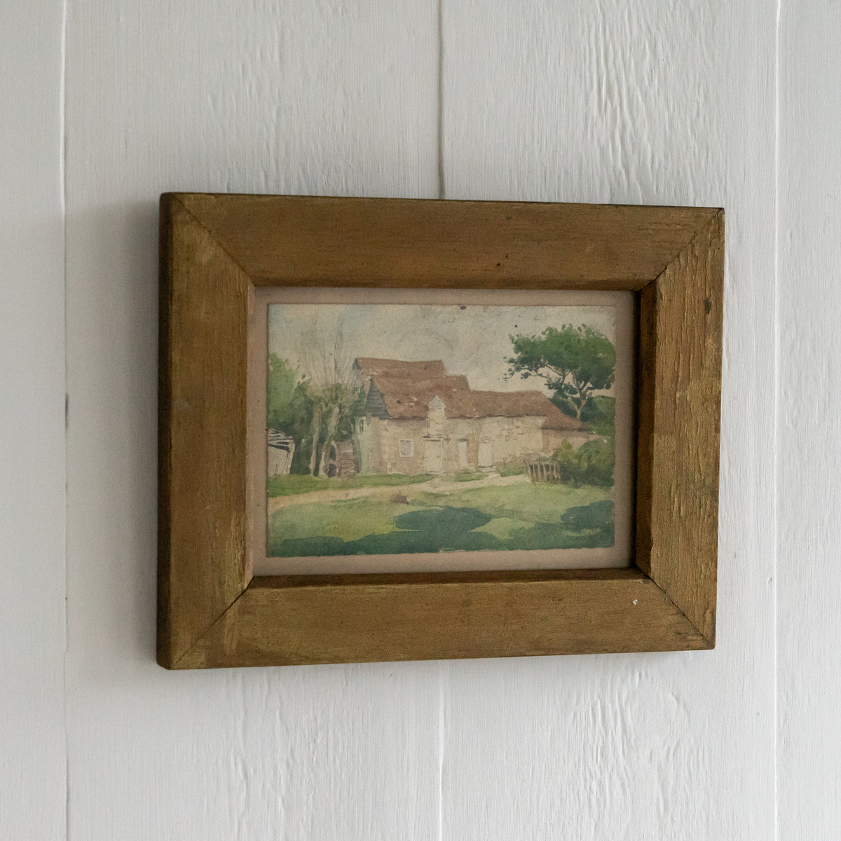 Little Vintage Watercolour Painting of a Water Mill