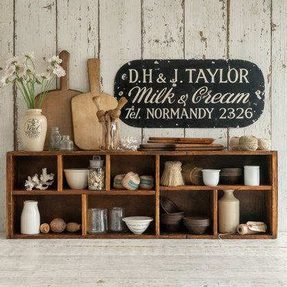 Long Rustic Pigeon Hole Shelf