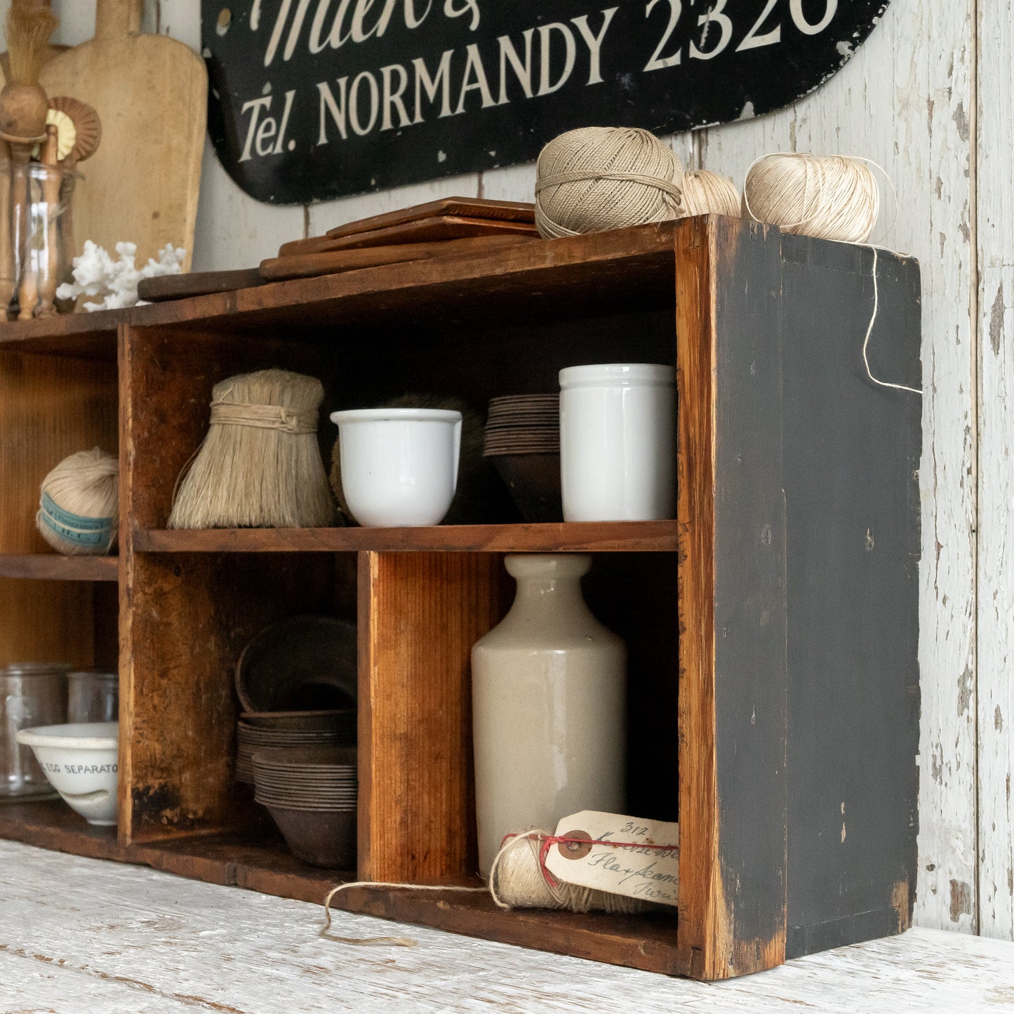 Long Rustic Pigeon Hole Shelf