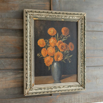 Marigold Framed Oil Painting