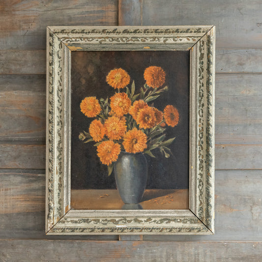 Marigold Framed Oil Painting