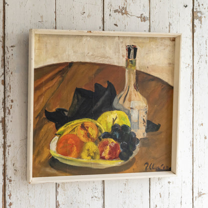 Mid Century Still LIfe Framed Oil Painting