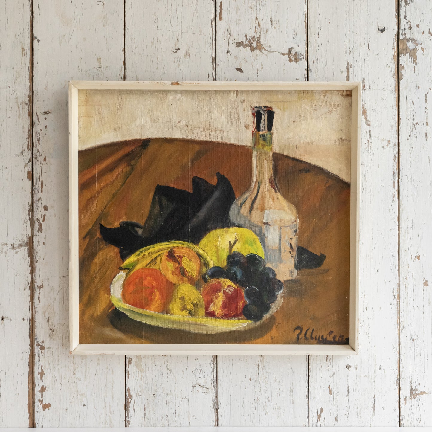 Mid Century Still LIfe Framed Oil Painting