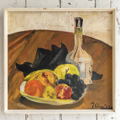 Mid Century Still LIfe Framed Oil Painting