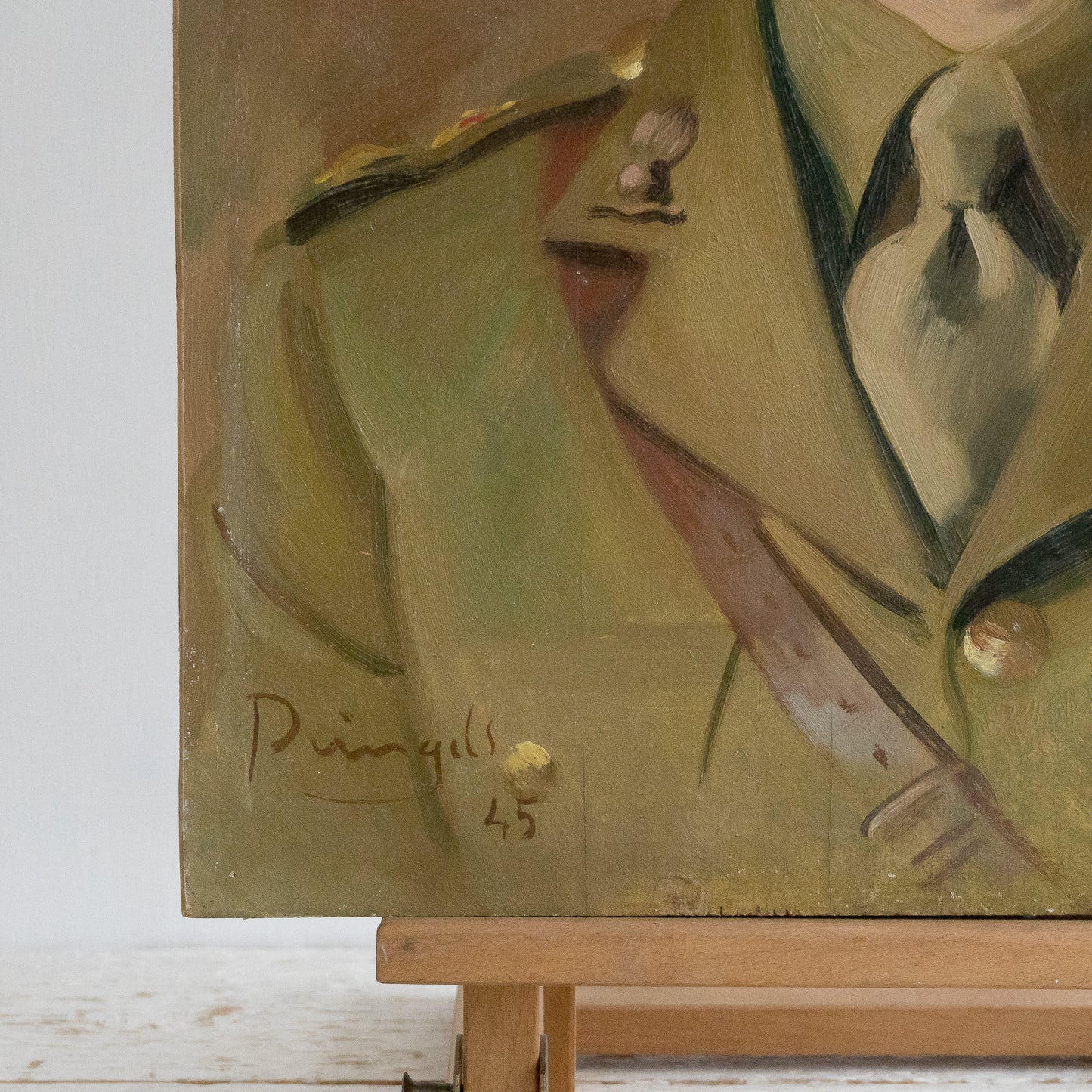 Oil on Board Painting of an Army Officer