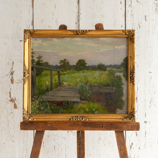 Oil on Board Painting of the Mill Head Brimpton Mill
