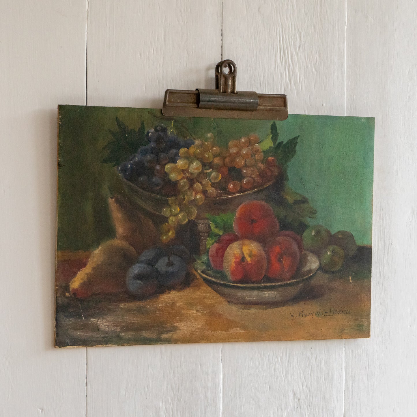 Oil on Board Still Life Painting of Fruit