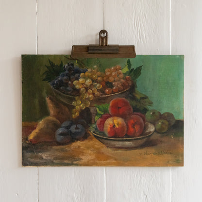 Oil on Board Still Life Painting of Fruit
