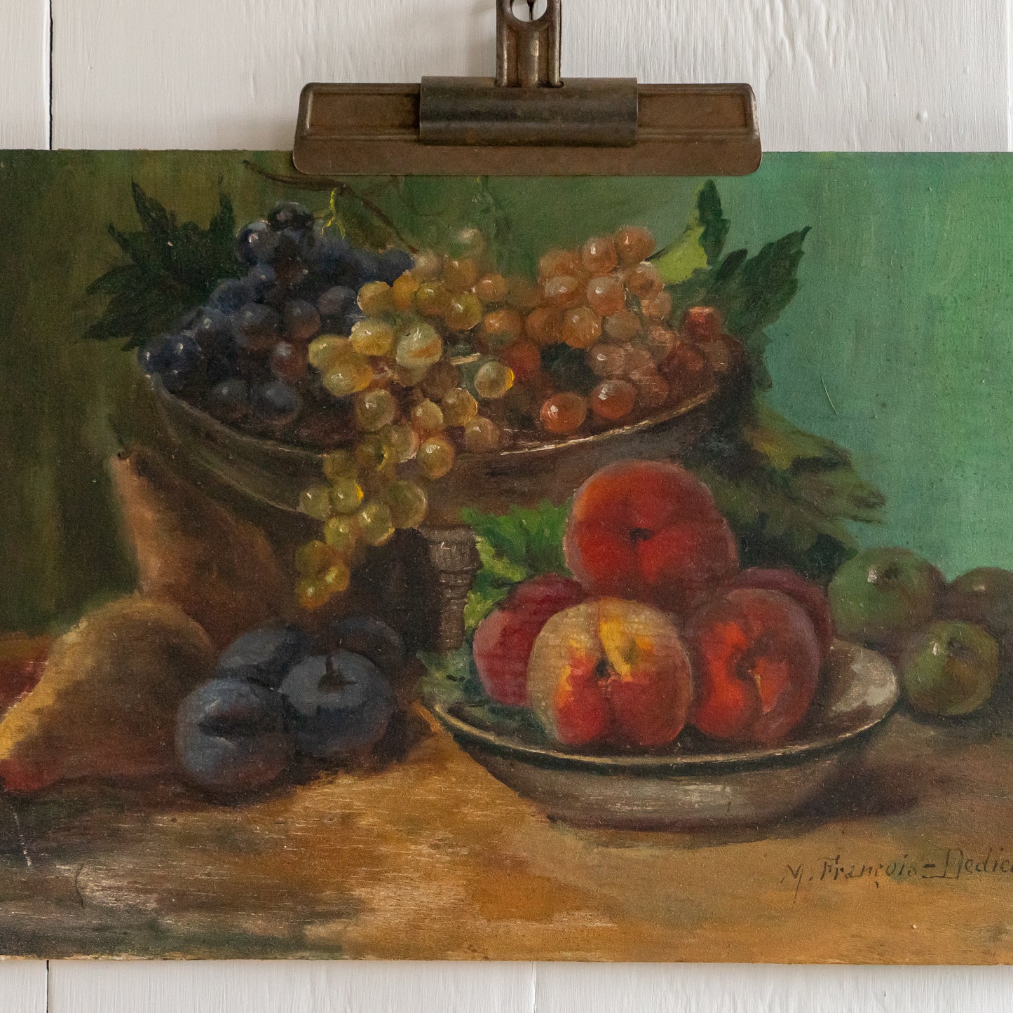 Oil on Board Still Life Painting of Fruit