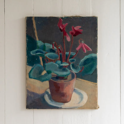Oil Painting of Pink Cyclamen