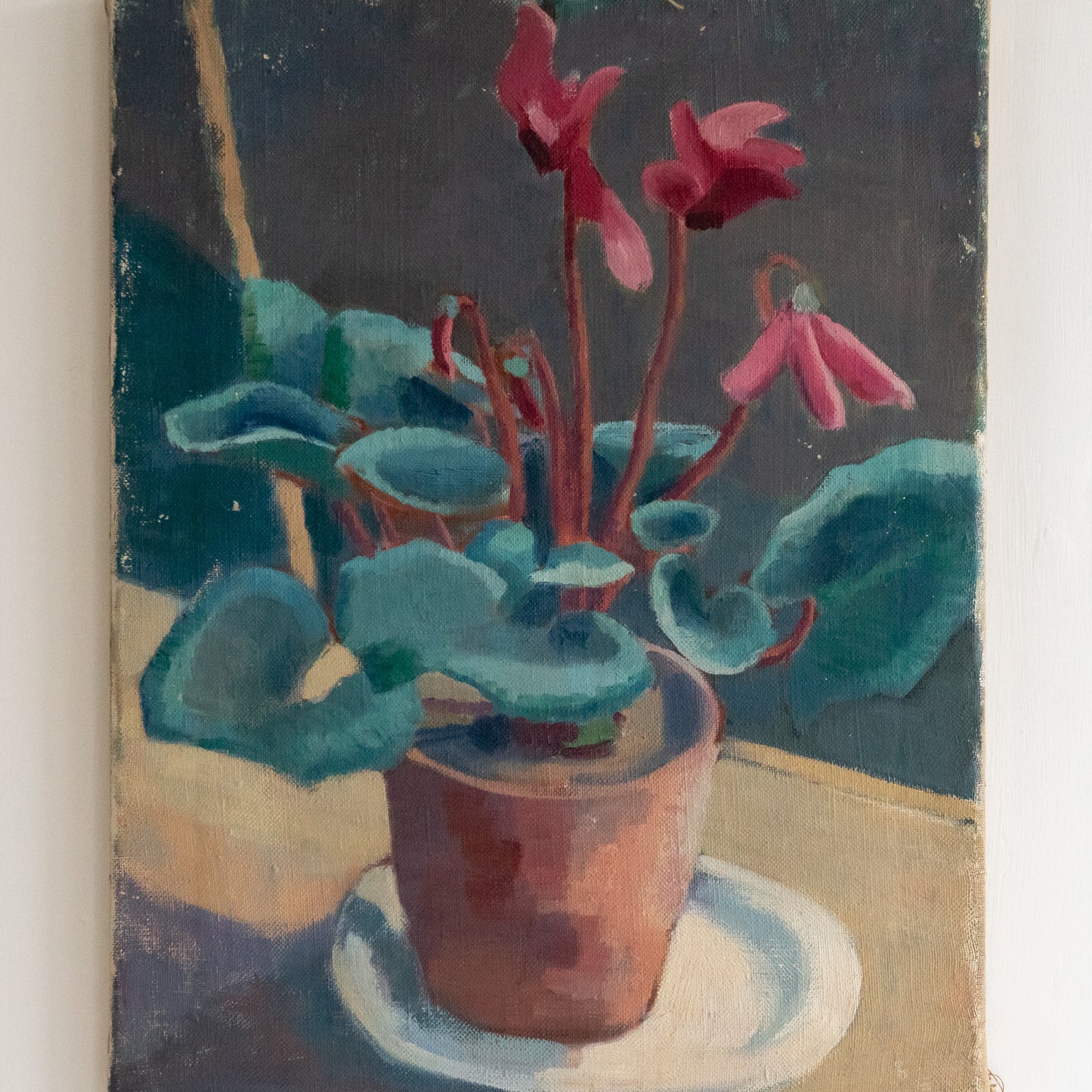 Oil Painting of Pink Cyclamen