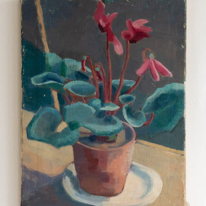 Oil Painting of Pink Cyclamen