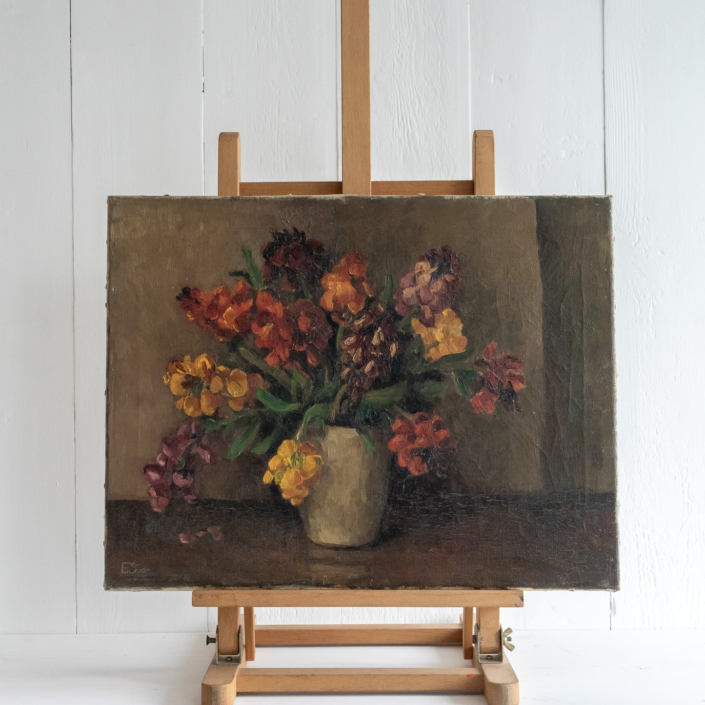 Oil Painting of Wallflowers