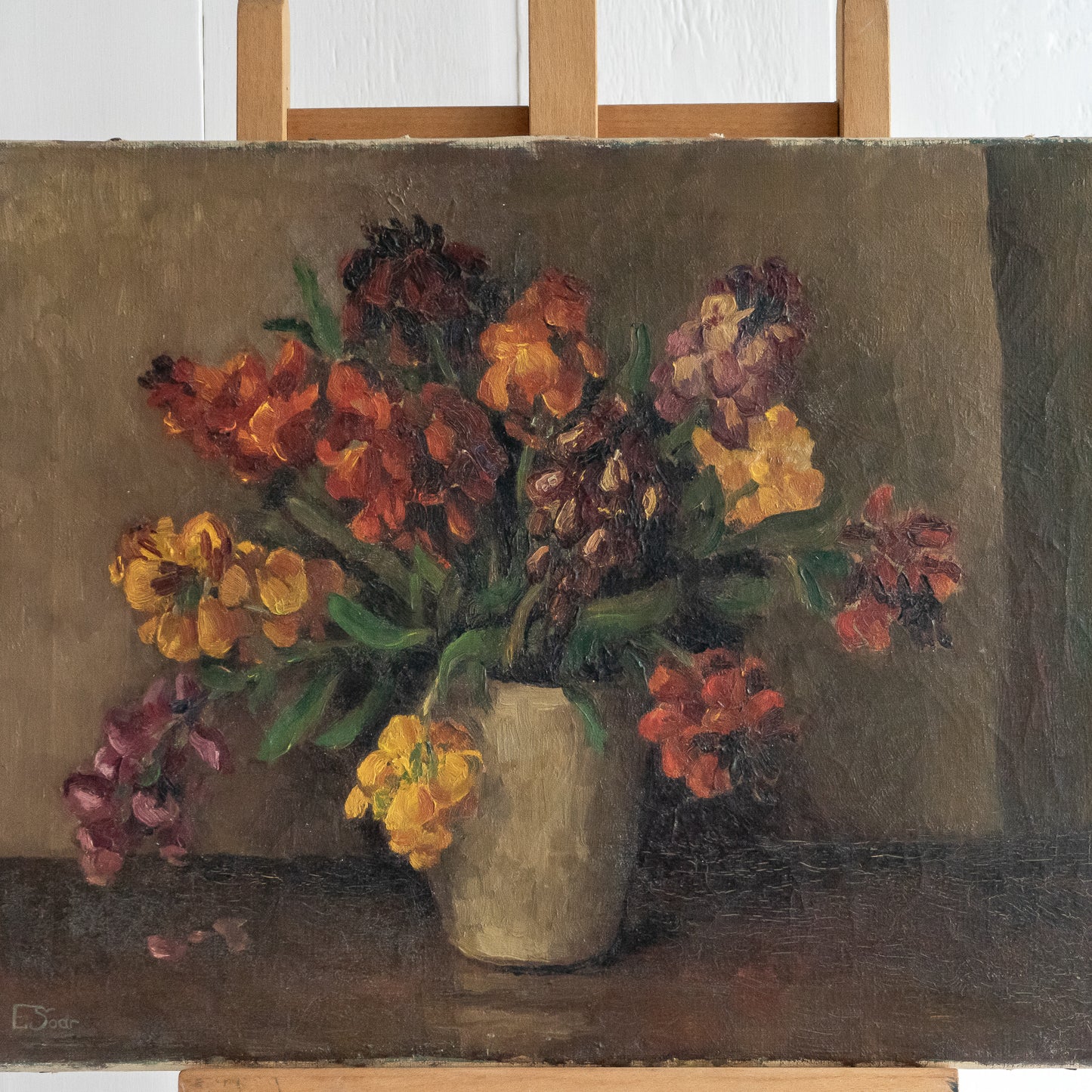 Oil Painting of Wallflowers