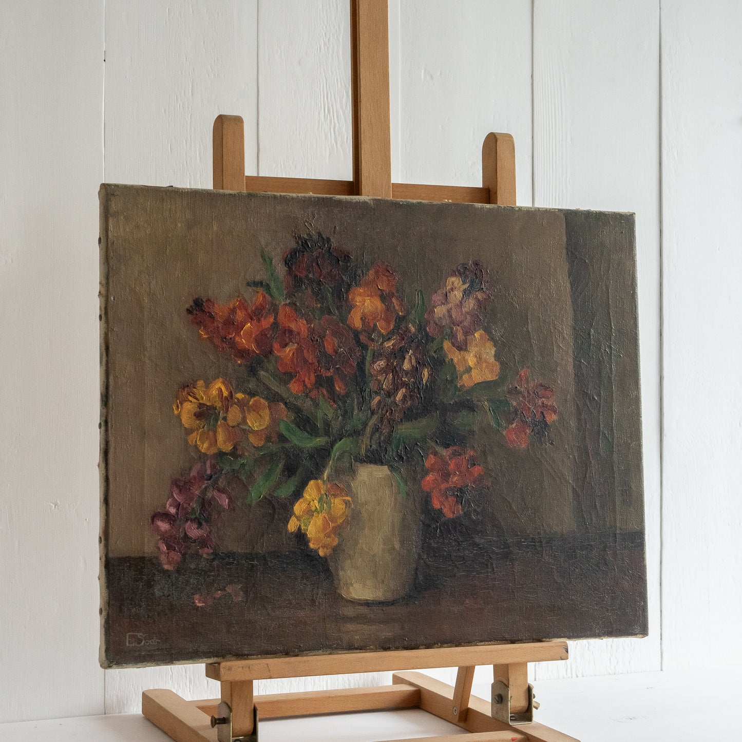 Oil Painting of Wallflowers
