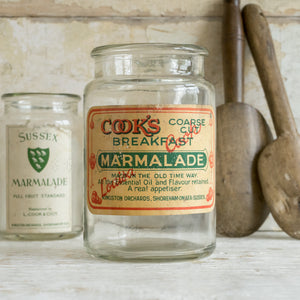 OLD SUSSEX MARMALADE JARS WITH ORIGINAL PAPER LABELS