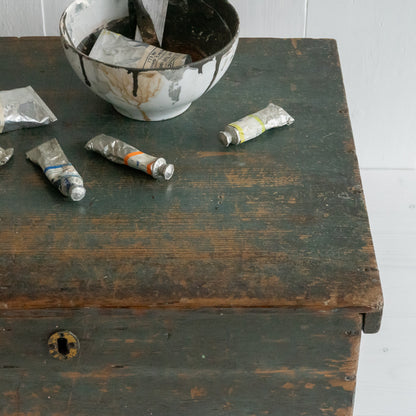 Original Green Painted Rustic Trunk