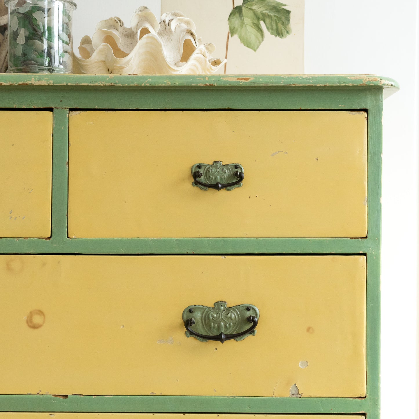 Original painted English Pine Chest of Drawers