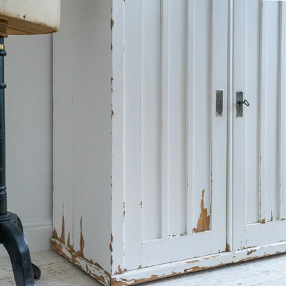 Original White Painted Double Door Cupboard