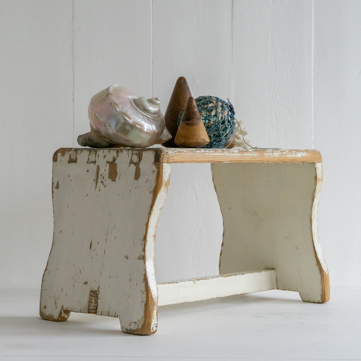 Original White Painted Stool