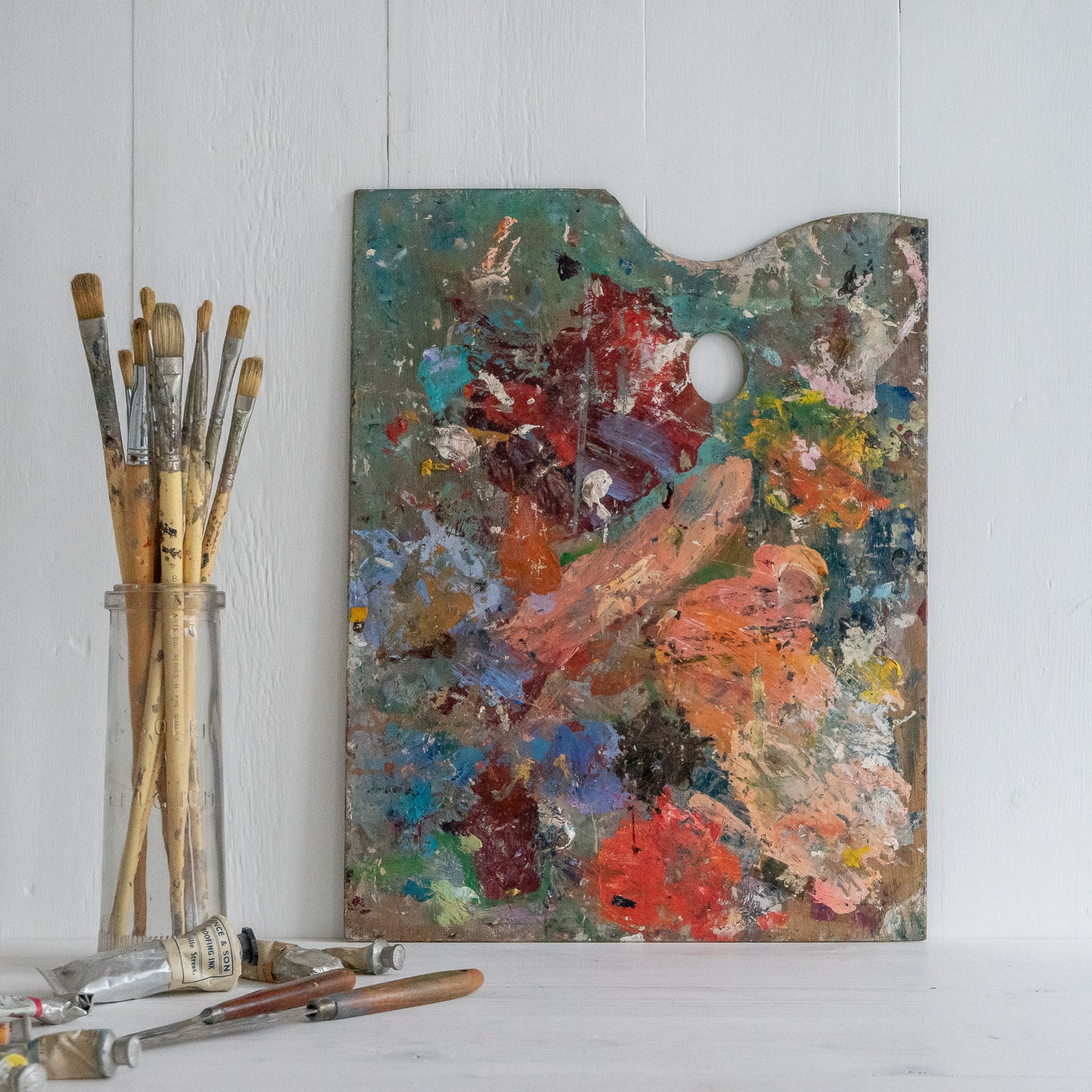 Paint Covered Wooden Artist Palette