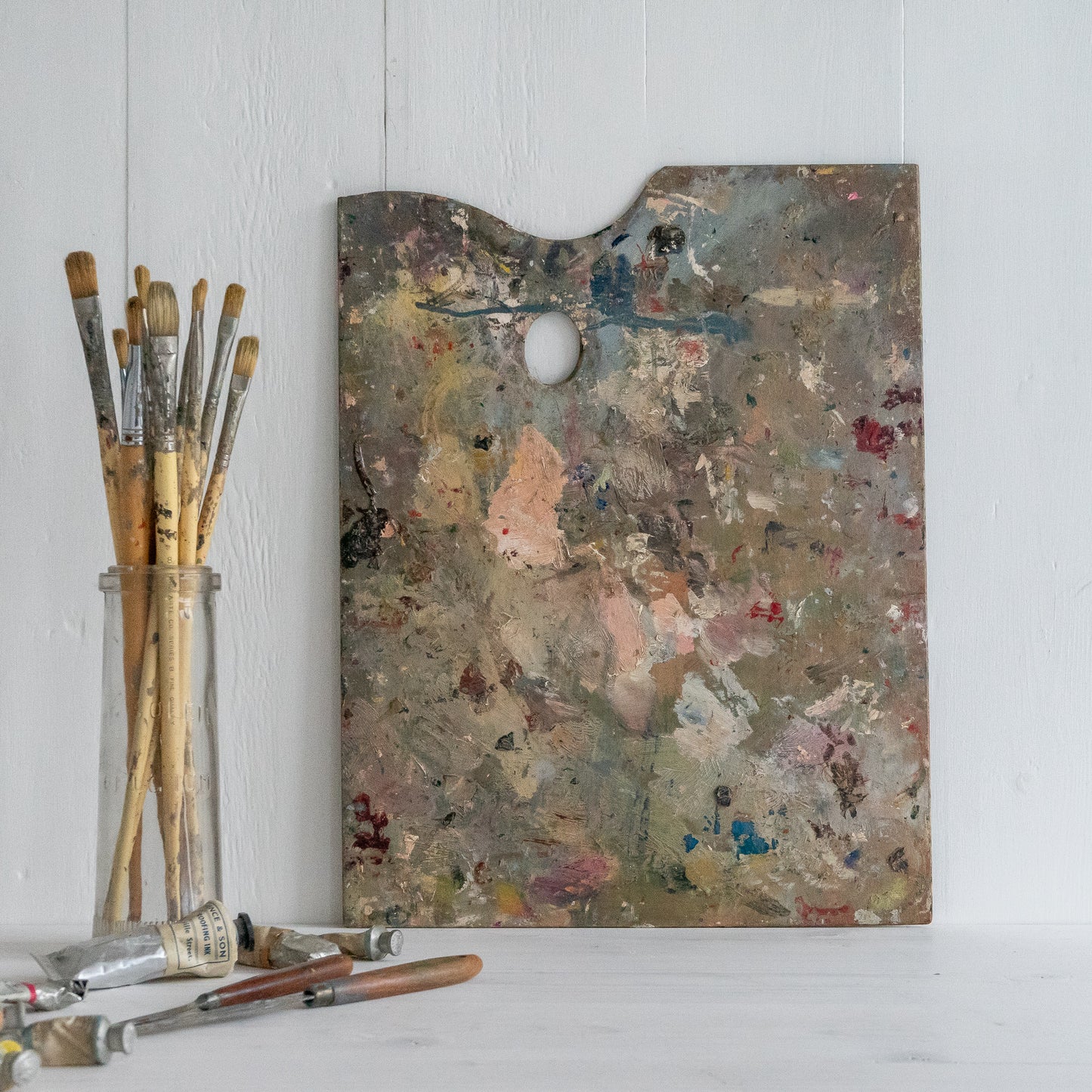 Paint Covered Wooden Artist Palette