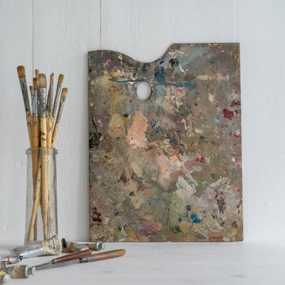 Paint Covered Wooden Artist Palette