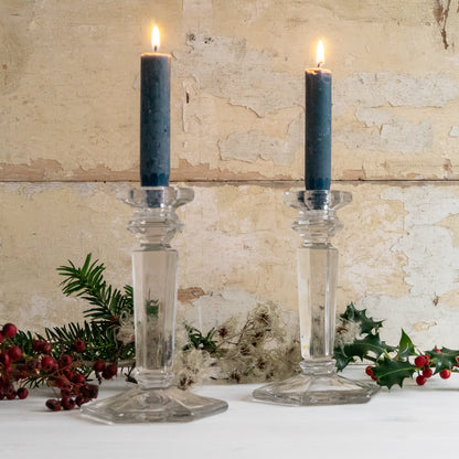 Pair of Decorative Glass Candlesticks