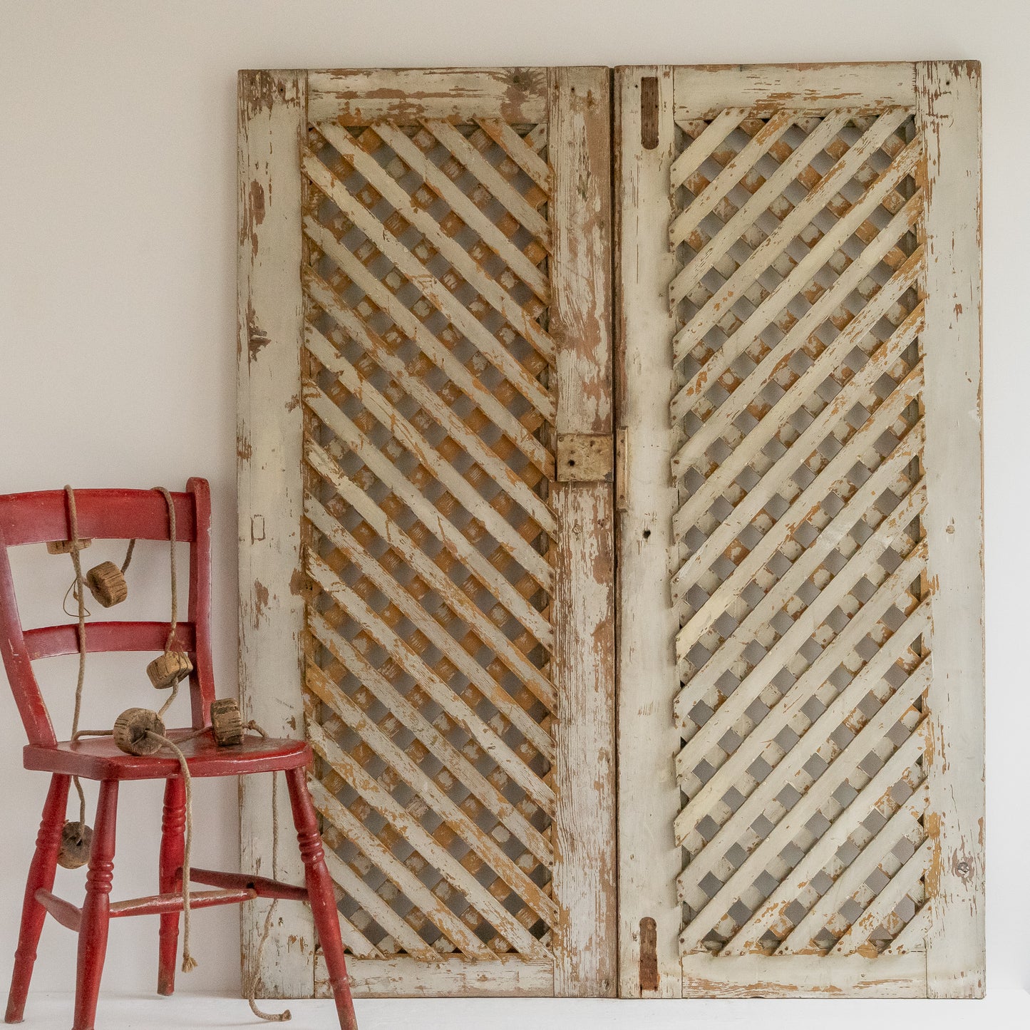 Pair of Decorative Painted Cupboard Doors