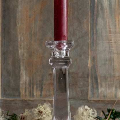 Pair of Square glass Candlesticks