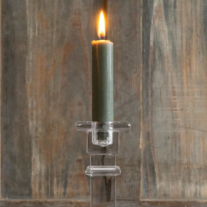 Pair of Tall Glass Candlesticks