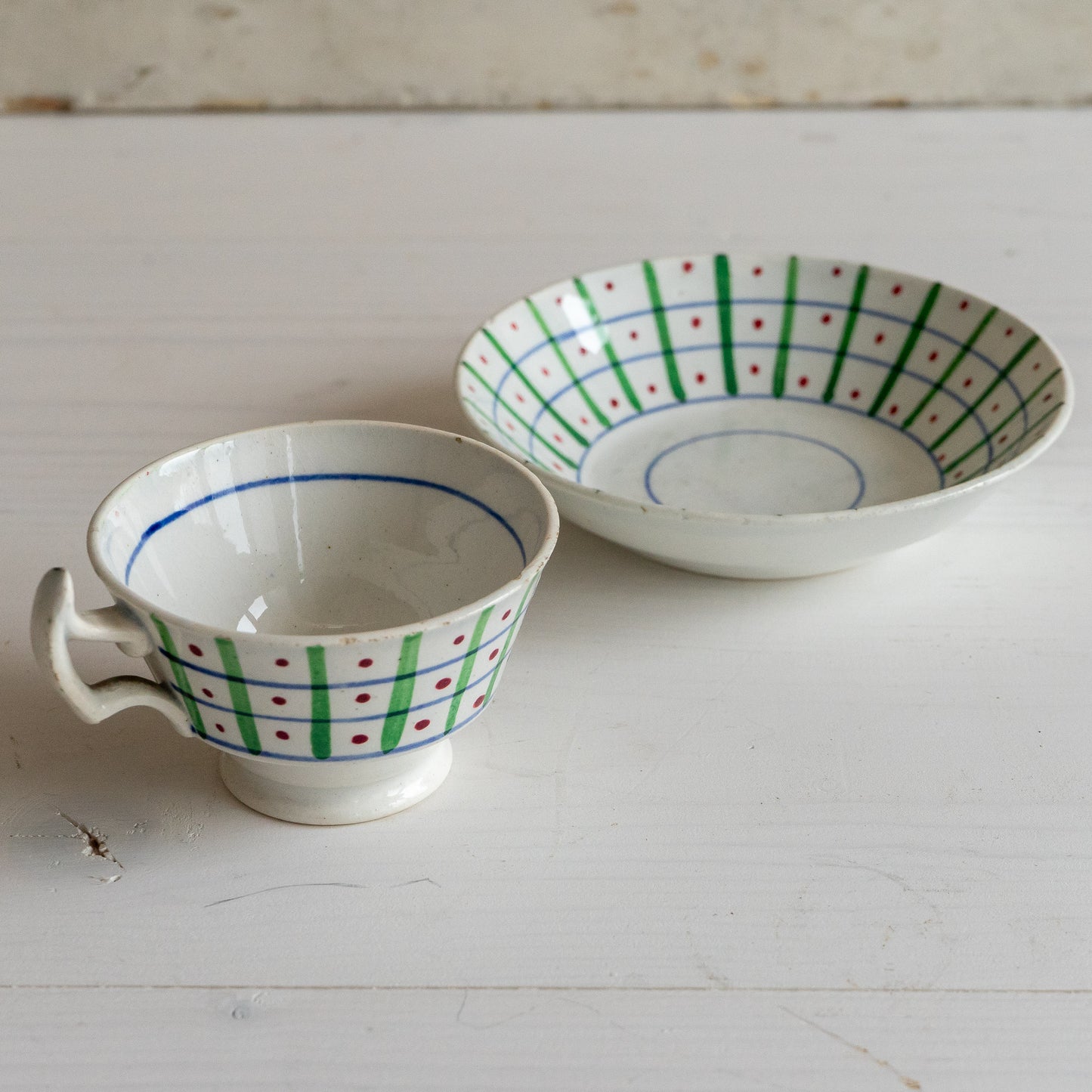 Pretty Little Hand Painted Cup and Saucer