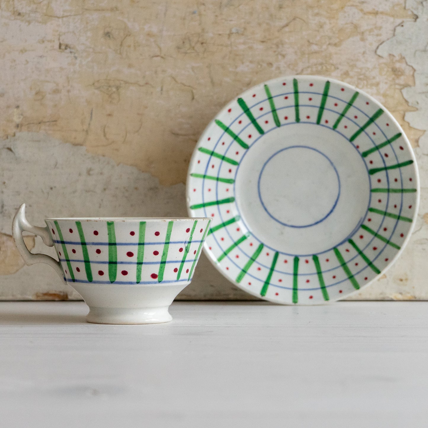 Pretty Little Hand Painted Cup and Saucer