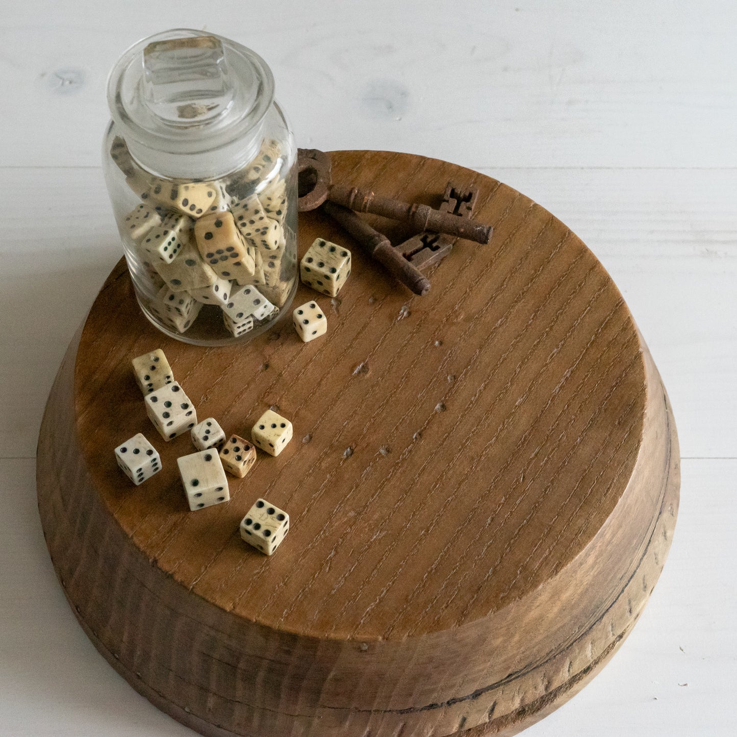 Round Rustic Wooden Block Stand
