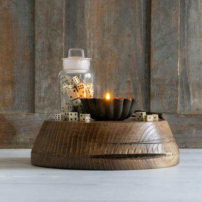 Round Rustic Wooden Block Stand