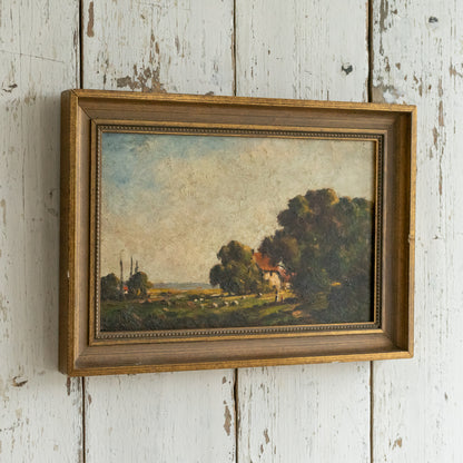 Rural Scene Oil on Board Painting