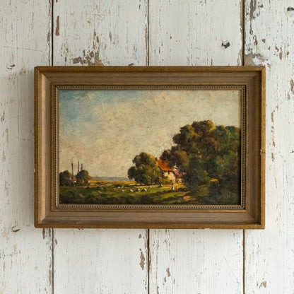 Rural Scene Oil on Board Painting