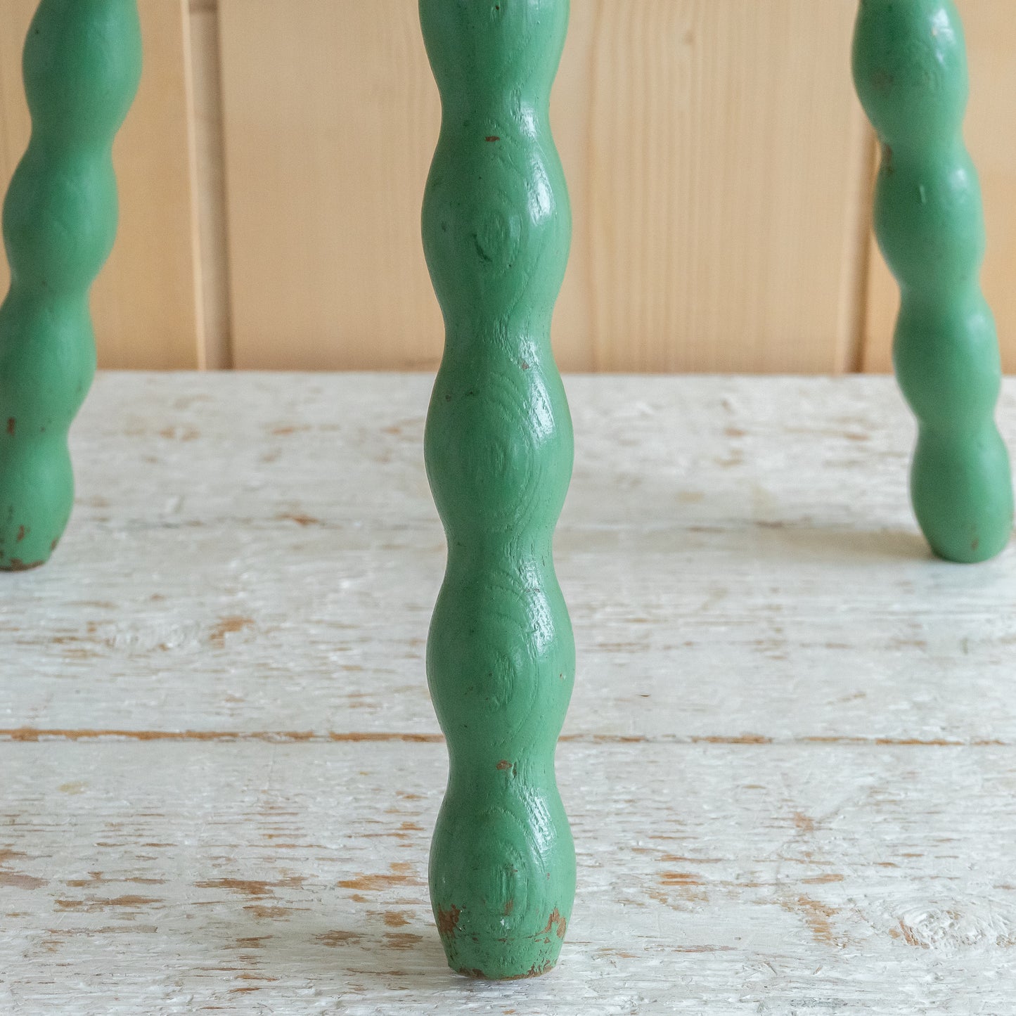 Rustic Bobbin Leg Demi Lune Stool