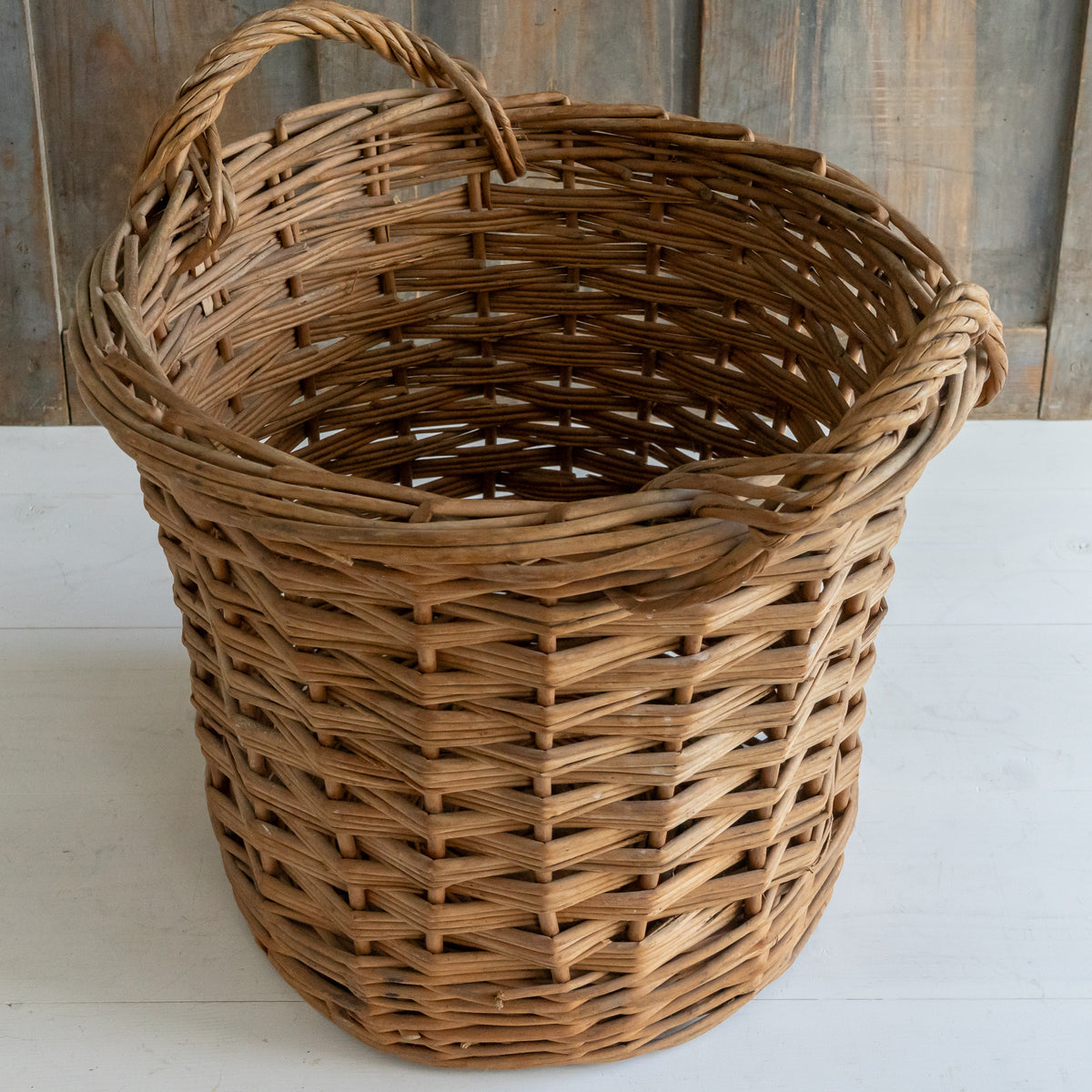 Rustic Double Handled Wicker Basket