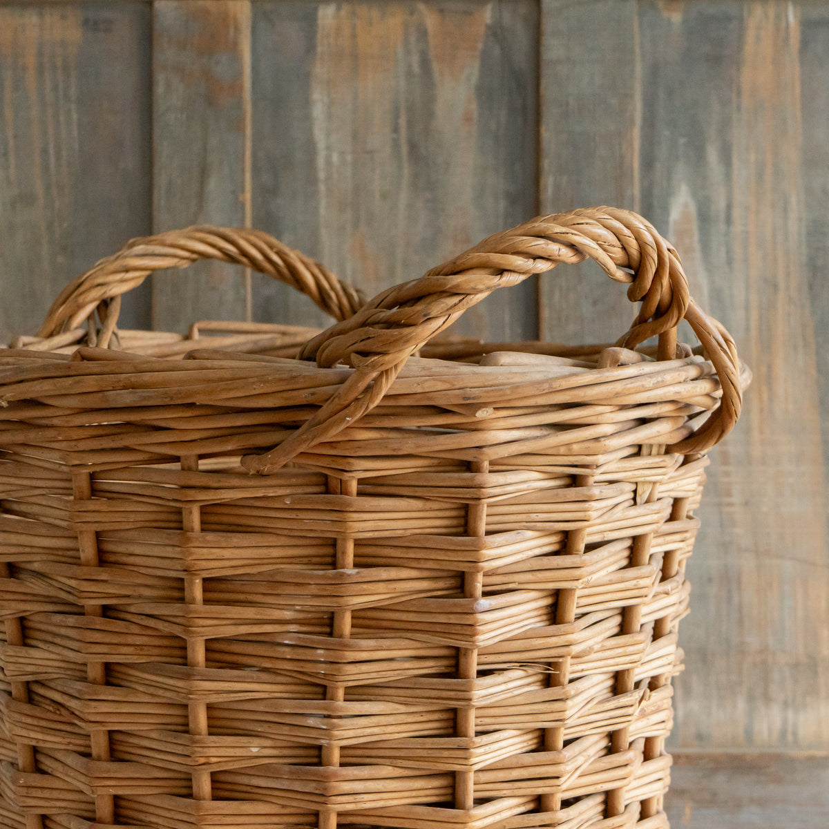 Rustic Double Handled Wicker Basket