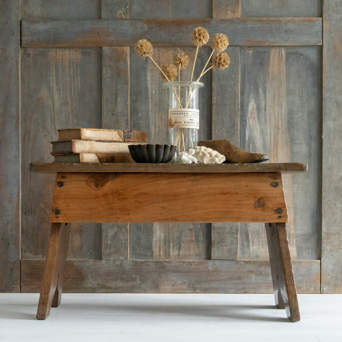 Rustic Elm Stool