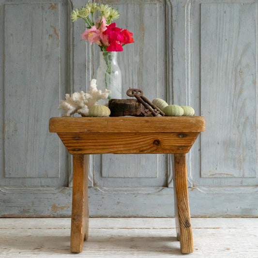 Rustic English Pine Stool