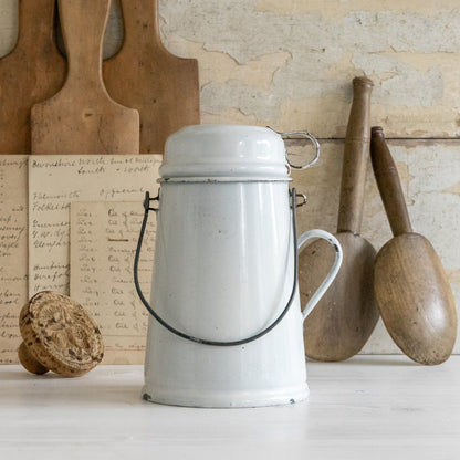 Rustic French Enamel Milk Pail