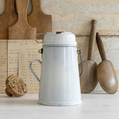 Rustic French Enamel Milk Pail