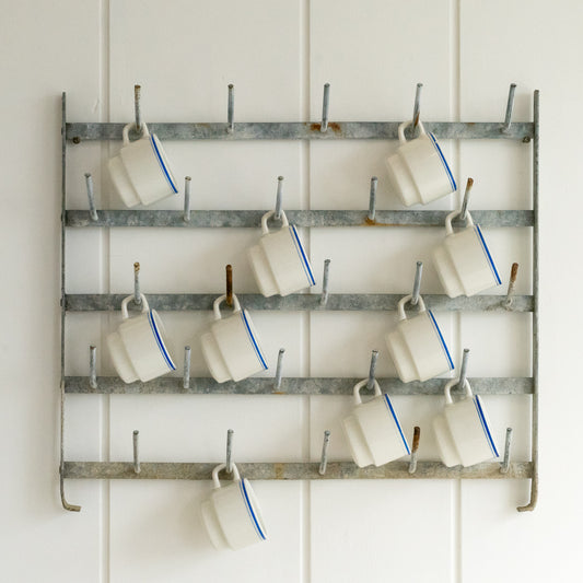 Rustic French Wall Hung Bottle Drying Rack
