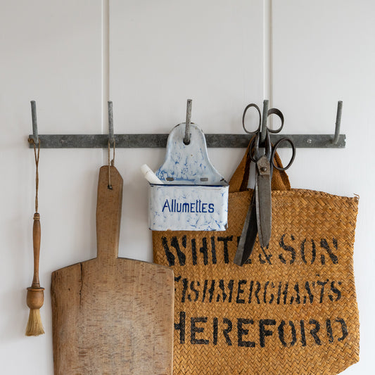 Rustic French Zinc Bottle Drying Rack Hooks