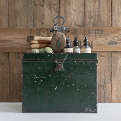 Rustic Green Painted Deed Box