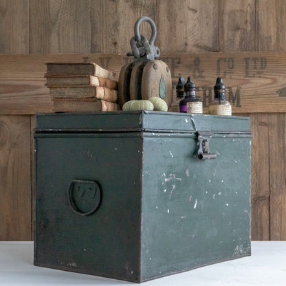 Rustic Green Painted Deed Box