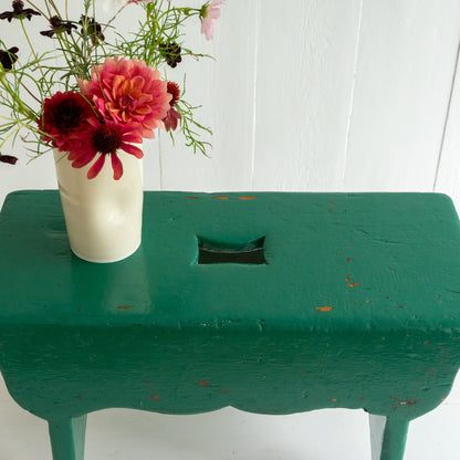 Rustic Green Painted Stool