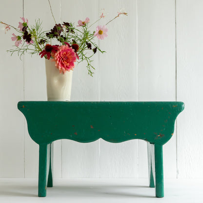 Rustic Green Painted Stool